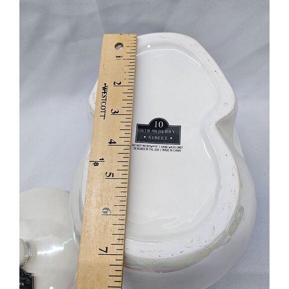 Halloween Decor Iridescent White Ceramic Skull Jar Canister With Lid - Picture 5 of 13